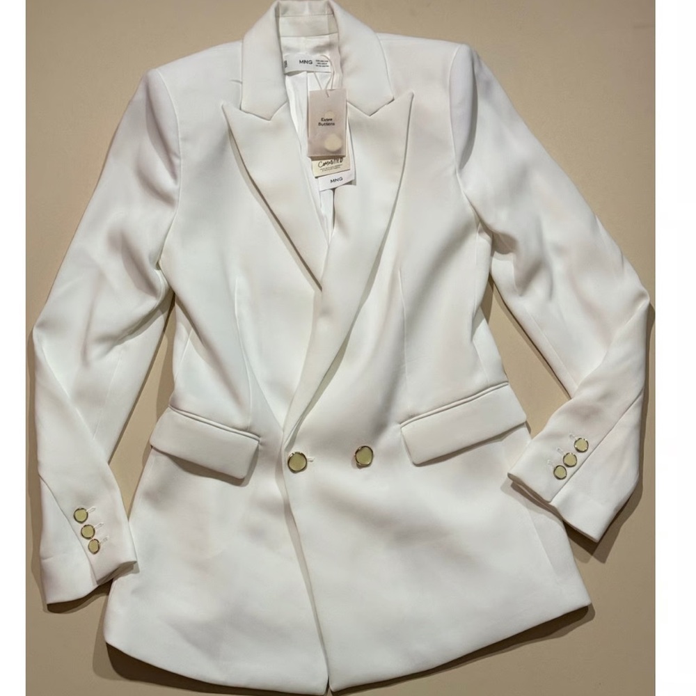 Mango White Blazer Jacket - image 1